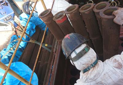 集塵フィルターの取り外し